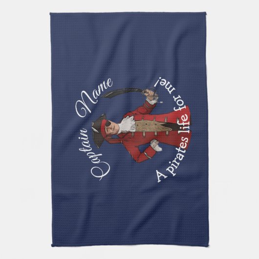 Nautical Blue Boy Party Pirate Geschirrtuch (Vertikal)