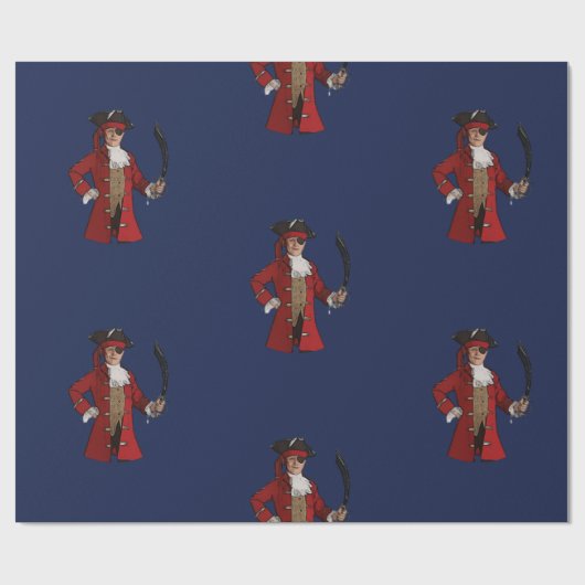 Nautical Blue Boy Pirate Geschenkpapier (Flach)