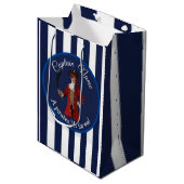Nautical Blue Boy Pirate Mittlere Geschenktüte (Vorderseite Schrägansicht)