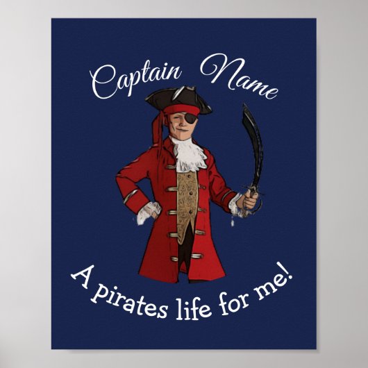 Nautical Blue Boy Pirate Poster (Vorne)