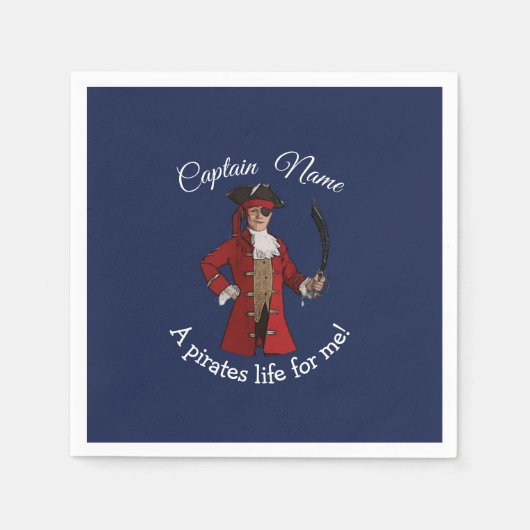 Nautical Blue Boy Pirate Serviette (Vorderseite)