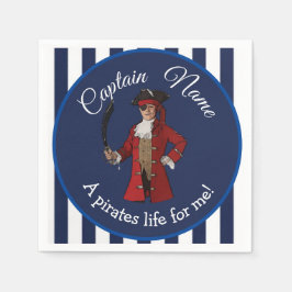 Nautical Blue Boy Pirate Serviette