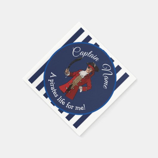 Nautical Blue Boy Pirate Serviette (Ecke)