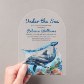 Nautical Blue Boy unter der Sea Baby-Dusche Acryleinladungen (Insitu (Handheld))