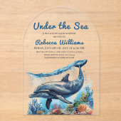 Nautical Blue Boy unter der Sea Baby-Dusche Acryleinladungen (Vorderseite)