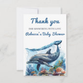 Nautical Blue Boy unter der Sea Baby-Dusche Dankeskarte (Vorderseite)