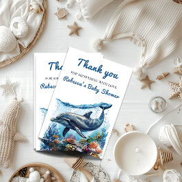 Nautical Blue Boy unter der Sea Baby-Dusche Dankeskarte