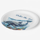 Nautical Blue Boy unter der Sea Baby-Dusche Pappteller (Schrägansicht)