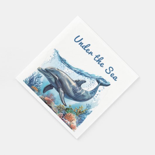Nautical Blue Boy unter der Sea Baby-Dusche Serviette (Ecke)