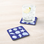 nautical blue coasters with seashells getränkeuntersetzer (Rechte Seite)