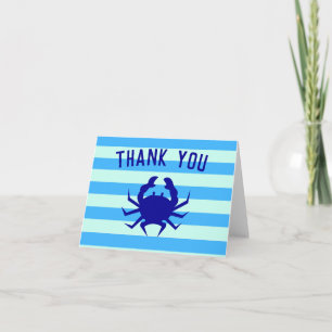 Nautical Blue Crab Beach Vielen Dank Anmerkungen Dankeskarte