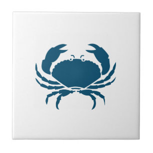 Nautical Blue Crab Kitchen Backsplash Fliese