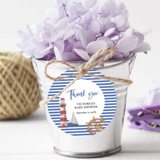 Nautical Blue Danke Baby Dusche Geschenkanhänger