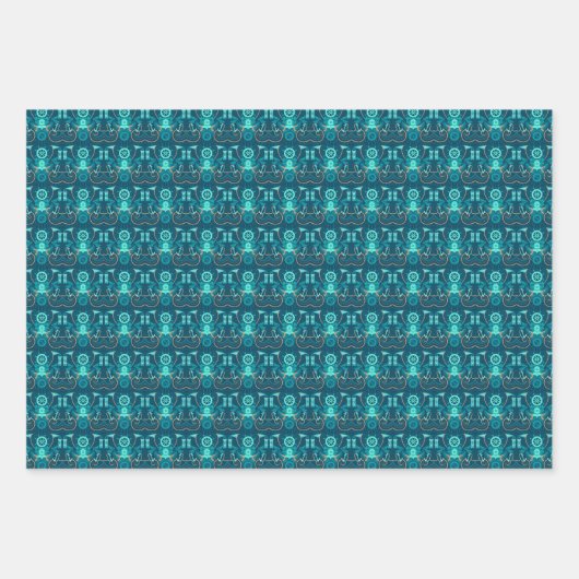 Nautical Blue Design Geschenkpapier Set (Vorderseite 2)