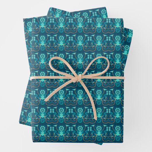 Nautical Blue Design Geschenkpapier Set (Beispiel)