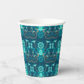 Nautical Blue Design Pappbecher (Vorderseite)