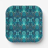Nautical Blue Design Pappteller (Vorderseite)