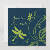 Nautical Blue Dragonfly Hochzeitseinladung Einladung (Rückseite)