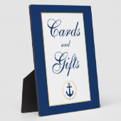 Nautical Blue Gold Hochzeitkarten Geschenke Fotoplatte (Seite)