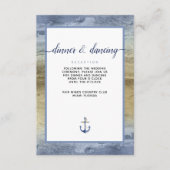 #Nautical Blue & Gold Watercolor #Wedding Details Begleitkarte (Vorderseite)