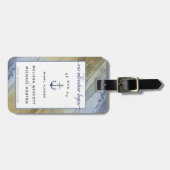 #Nautical Blue & Gold #Wedding Datum speichern Gepäckanhänger (Vorderseite horizontal)