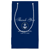 Nautical Blue Gold Wedding Vielen Dank Kleine Geschenktüte (Vorderseite)