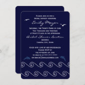 Nautical Blue Ocean Waves Bridal Dusche Einladung (Vorne/Hinten)