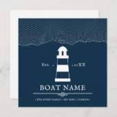 Nautical Blue Personalisiert Leuchtturm Name des S (Vorne/Hinten)