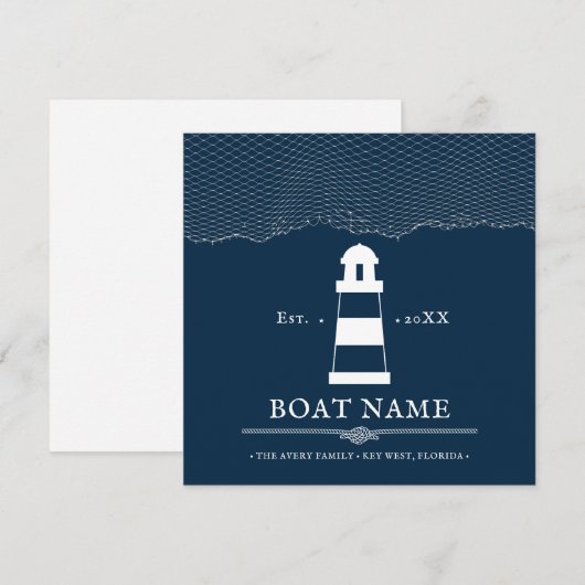 Nautical Blue Personalisiert Leuchtturm Name des S (Vorne/Hinten)