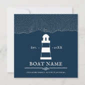 Nautical Blue Personalisiert Leuchtturm Name des S (Vorderseite)