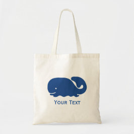 Nautical Blue Preppy Whale Personalisiert Tragetasche