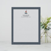 Nautical Blue, Red, Creme Sailboat Custom Briefkopf (Stehend Vorderseite)