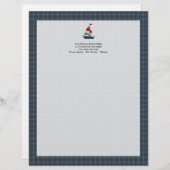 Nautical Blue, Red, Creme Sailboat Custom Briefkopf (Vorne/Hinten)