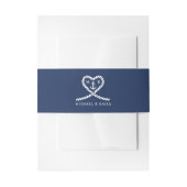 Nautical Blue Rope Heart Anchor Monogram Wedding Einladungsbanderole (Vorderseite Beispiel)