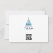 Nautical Blue Sailboat Birthday QR Code RSVP Karte (Rückseite)