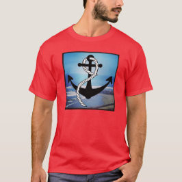Nautical Blue Seashore Men's Red T - Shirt