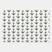 Nautical Blue Seaside Anchor Muschel Fish Geschenkpapier Set (Vorderseite 2)