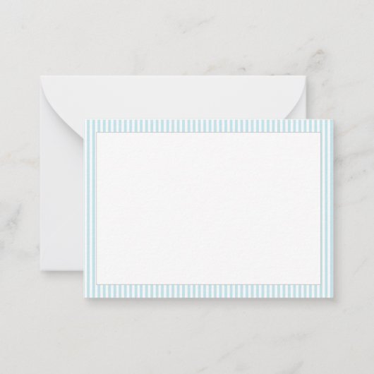 Nautical Blue Stripe Einfache moderne dünne Grenze Mitteilungskarte (Rückseite)