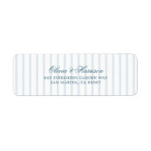 Nautical Blue Stripe Elegant Return Address Labels (Vorne)