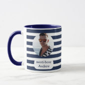 Nautical Blue Stripe Foto Tasse (Links)
