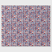 Nautical Blue Stripe Lifebouy Seaside Pattern Geschenkpapier (Flach)