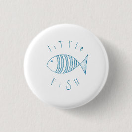 Nautical Blue Stripe Little Fish Button
