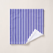 Nautical Blue Stripe Red Anchor Badhandtuch Set (Waschlappen)