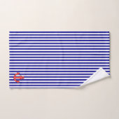 Nautical Blue Stripe Red Anchor Badhandtuch Set (Handtuch)