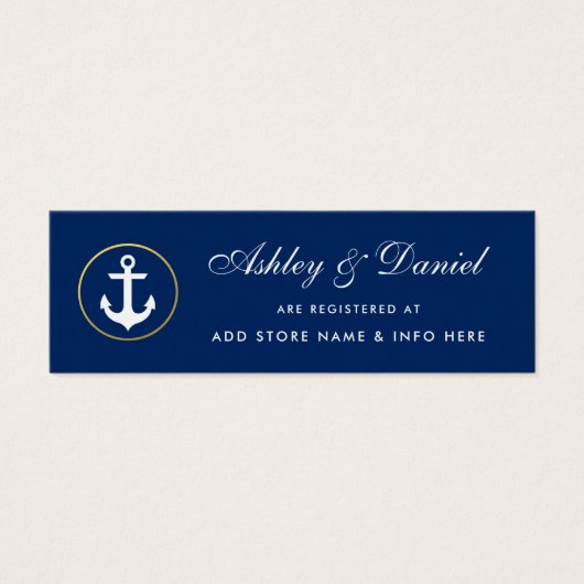 Nautical Blue Striped Wedding Registry Insert Card (Vorderseite)