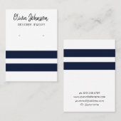 Nautical Blue Stripes Juwelier Earring Display Visitenkarte (Vorne/Hinten)