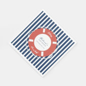 Nautical Blue Striping Baby Shower Boy Serviette (Ecke)