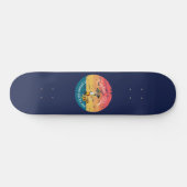 Nautical Blue Sunset Boy Pirate Skateboard (Horizontal)