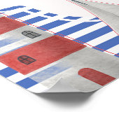 Nautical Blue The a Boy Baby Dusche Begrüßungszeic Poster (Ecke)