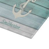 Nautical Blue Turquoise Distressed Wood Anchor Schneidebrett (Ecke)